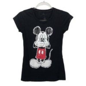 Black Mickey Mouse Sketch Tee Speak No Evil Surprise Gasp